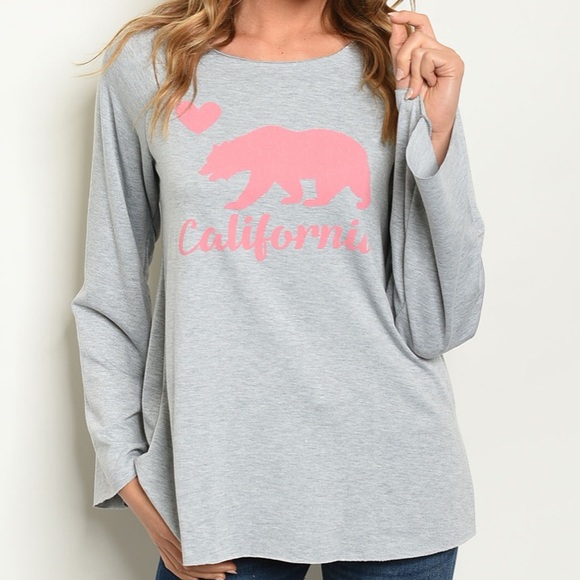 Grey, Long Sleeve ‘California’ Pullover Top - Picture 7 of 8